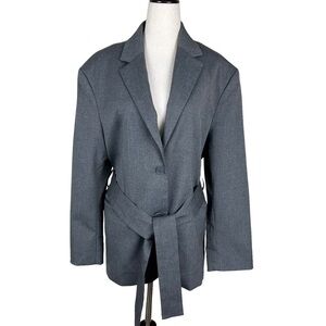 Monki Gabi Co-ord Belted Gray Blazer